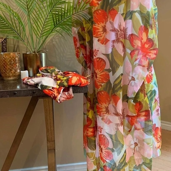 Aerie Triple Knot Swimsuit + cover skirt OR kimono - Picture 15 of 16